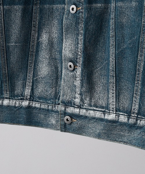 CLEL（クレイル）の「【CLEL】Foil Print Trucker Design Denim Shirt