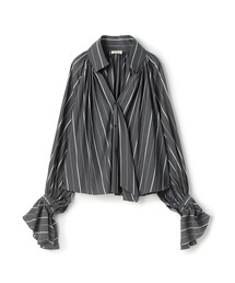 DES PRES（デ・プレ）の「コットンストレッチポプリン ハイネックギャザーブラウス（シャツ/ブラウス）」