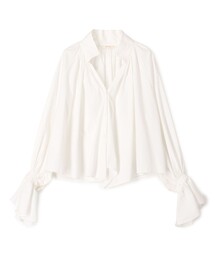 DES PRES（デ・プレ）の「コットンストレッチポプリン ハイネックギャザーブラウス（シャツ/ブラウス）」