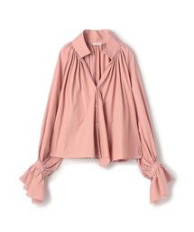 DES PRES（デ・プレ）の「コットンストレッチポプリン ハイネックギャザーブラウス（シャツ/ブラウス）」