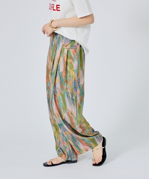 NOMINE(ノミネ)の「【NOMINE】水彩アート ニュアンス柄 タックパンツ(その他パンツ・レディース・その他/オレンジ/グレイッシュブルー・S/M)」の18枚目の写真