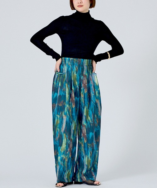 NOMINE(ノミネ)の「【NOMINE】水彩アート ニュアンス柄 タックパンツ(その他パンツ・レディース・その他/オレンジ/グレイッシュブルー・S/M)」の22枚目の写真