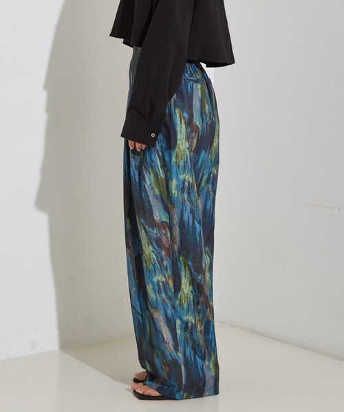 NOMINE(ノミネ)の「【NOMINE】水彩アート ニュアンス柄 タックパンツ(その他パンツ・レディース・その他/オレンジ/グレイッシュブルー・S/M)」の7枚目の写真