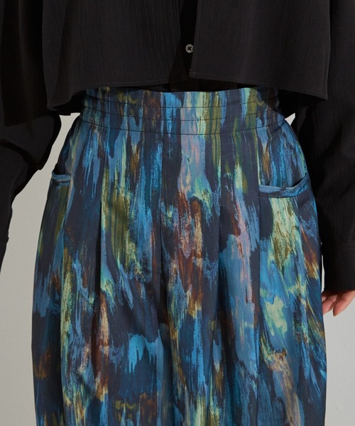 NOMINE(ノミネ)の「【NOMINE】水彩アート ニュアンス柄 タックパンツ(その他パンツ・レディース・その他/オレンジ/グレイッシュブルー・S/M)」の10枚目の写真