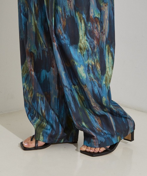 NOMINE(ノミネ)の「【NOMINE】水彩アート ニュアンス柄 タックパンツ(その他パンツ・レディース・その他/オレンジ/グレイッシュブルー・S/M)」の12枚目の写真