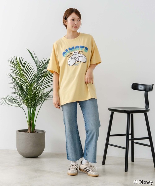 Disney（ディズニー）の「【DISNEY/ディズニー】【ふんわりルーズシルエット 体形カバー】ベイマックス スティッチＴシャツ 半袖 サガラ刺繍 カジュアル キャラクターグッズ（Tシャツ/カットソー・レディース・イエロー/ネイビー/ブラック/ライトグレー・LARGE/MEDIUM）」の15枚目の写真