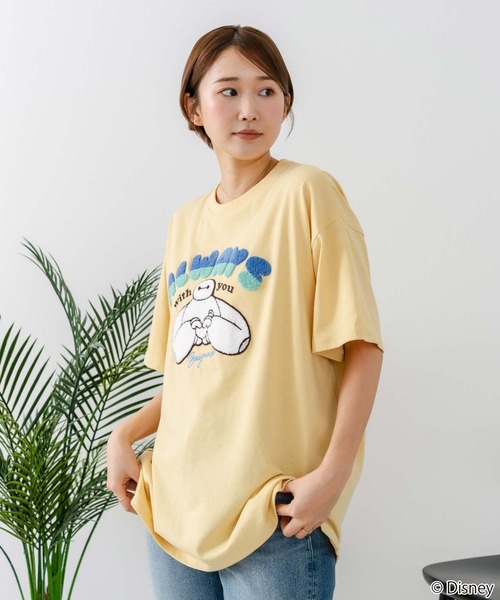 Disney（ディズニー）の「【DISNEY/ディズニー】【ふんわりルーズシルエット 体形カバー】ベイマックス スティッチＴシャツ 半袖 サガラ刺繍 カジュアル キャラクターグッズ（Tシャツ/カットソー・レディース・イエロー/ネイビー/ブラック/ライトグレー・LARGE/MEDIUM）」の20枚目の写真