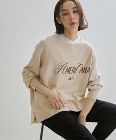お値下中●AMERICANA◆サイドスリットボタンロゴスウェット トレーナー AMERICANA（アメリカーナ） トレーナー スウェット 別注 カレッジ