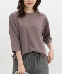 【ハニさら・接触冷感・UVカット】きれいめ7分袖Tシャツ