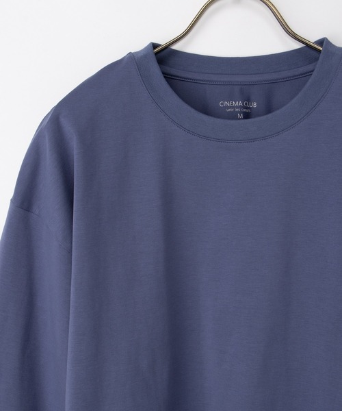 Honeys（ハニーズ）の「【ハニさら・接触冷感・ＵＶカット】きれいめ７分袖Ｔシャツ（Tシャツ/カットソー・レディース・ブラック/ブルー/オフホワイト/ダークブラウン系・S/M/LL/L）」の15枚目の写真