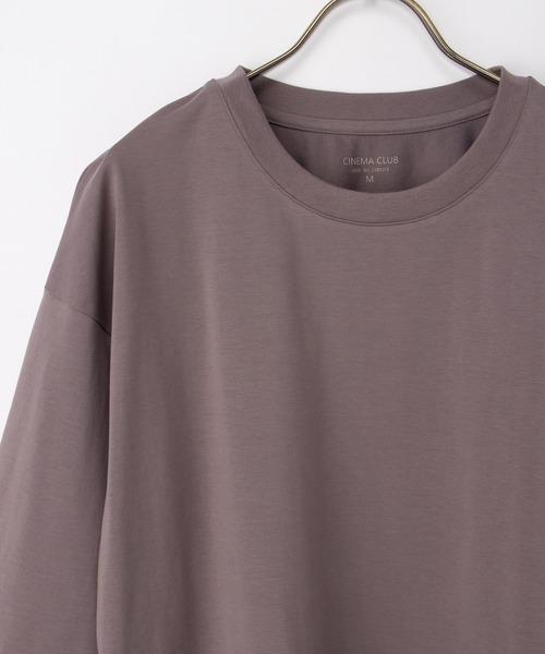 Honeys（ハニーズ）の「【ハニさら・接触冷感・ＵＶカット】きれいめ７分袖Ｔシャツ（Tシャツ/カットソー・レディース・ブラック/ブルー/オフホワイト/ダークブラウン系・S/M/LL/L）」の17枚目の写真