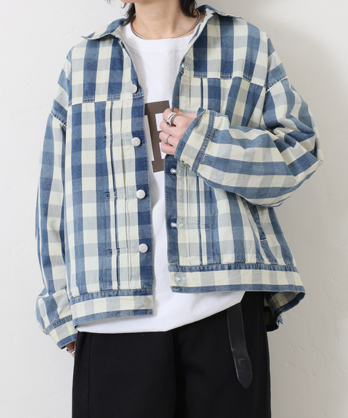 JOURNAL STANDARD LUXE（ジャーナルスタンダード　ラックス）の「Kalina's check BZ（ブルゾン・レディース・スカイブルー・FREE）」の8枚目の写真
