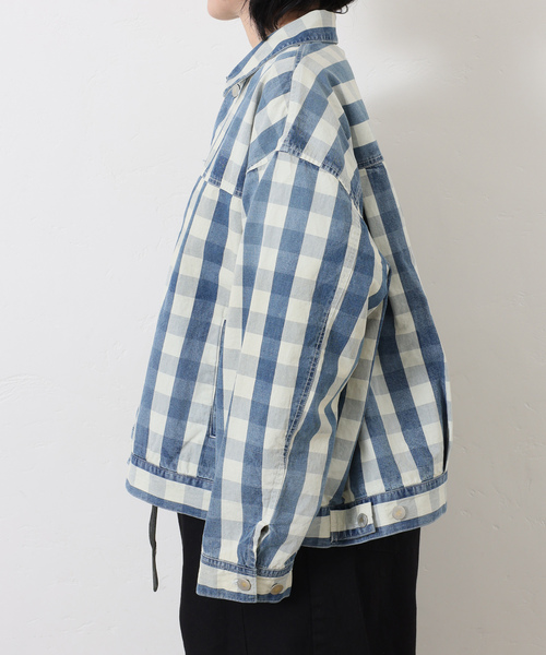 JOURNAL STANDARD LUXE（ジャーナルスタンダード　ラックス）の「Kalina's check BZ（ブルゾン・レディース・スカイブルー・FREE）」の14枚目の写真
