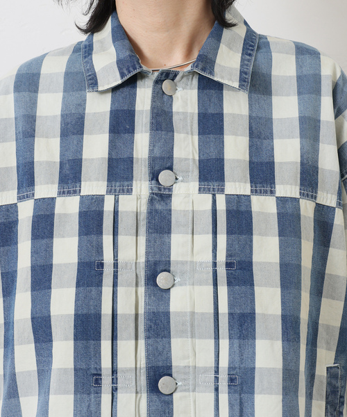 JOURNAL STANDARD LUXE（ジャーナルスタンダード　ラックス）の「Kalina's check BZ（ブルゾン・レディース・スカイブルー・FREE）」の16枚目の写真