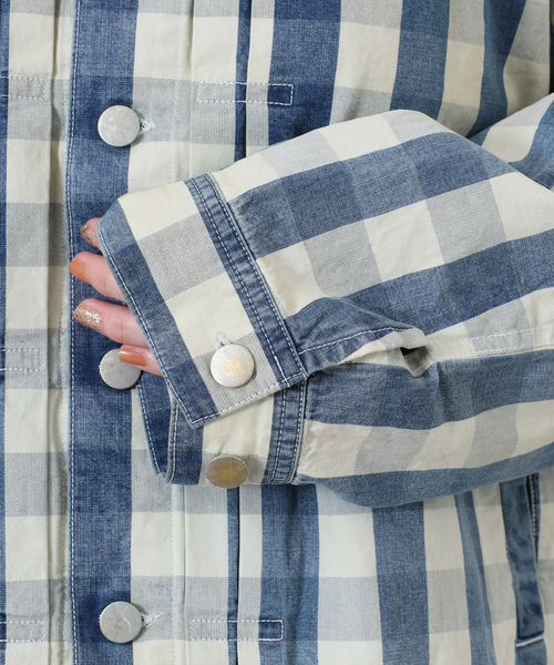 JOURNAL STANDARD LUXE（ジャーナルスタンダード　ラックス）の「Kalina's check BZ（ブルゾン・レディース・スカイブルー・FREE）」の3枚目の写真