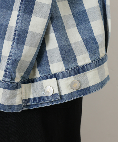 JOURNAL STANDARD LUXE（ジャーナルスタンダード　ラックス）の「Kalina's check BZ（ブルゾン・レディース・スカイブルー・FREE）」の4枚目の写真