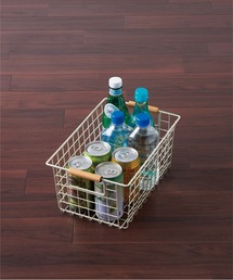 PEARL LIFE（パールライフ）の「ワイヤーバスケットS(木柄)（収納グッズ）」