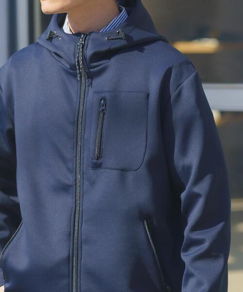 ITEMS URBANRESEARCH(アイテムズ アーバンリサーチ)の「調温機能ストレッチダンボールパーカー(楽着シリーズ)(パーカー・メンズ・ネイビー/グレー/ブラック・MEDIUM/LARGE)」の3枚目の写真