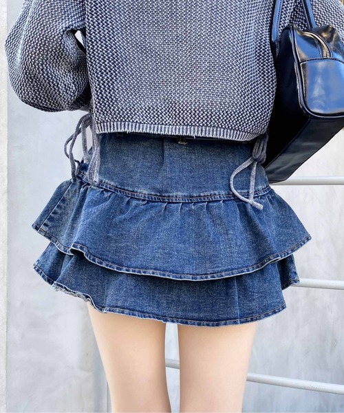 INGNI（イング）の「ベルト付デニムフリルミニスカパン（スカート・レディース・ブルー系その他4/グレー/ブルー系その他・M）」の17枚目の写真