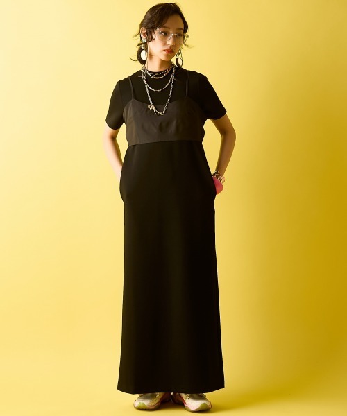 GEVS.(ジェイヴィス)の「ブラトップ付カットソーワンピース<大きいサイズ有>GEVS.(ワンピース・レディース・ブラック/グレー・M/L/LL/3L/4L/5L)」の2枚目の写真