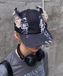 lilful | 【26年春夏新作】ダメージ加工耳付きメタルパーツデニムキャップ(キャップ)