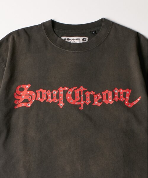 Sourcream(サワークリーム)の「【Sourcream】ラインストーンTシャツ(Tシャツ/カットソー・レディース・ブラック/チャコールグレー・MEDIUM/SMALL)」の2枚目の写真