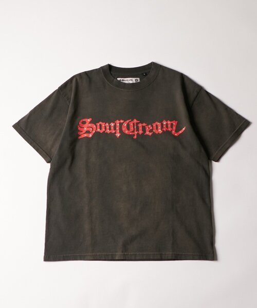 Sourcream(サワークリーム)の「【Sourcream】ラインストーンTシャツ(Tシャツ/カットソー・レディース・ブラック/チャコールグレー・MEDIUM/SMALL)」の11枚目の写真