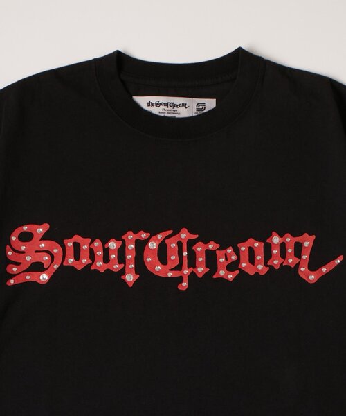Sourcream(サワークリーム)の「【Sourcream】ラインストーンTシャツ(Tシャツ/カットソー・レディース・ブラック/チャコールグレー・MEDIUM/SMALL)」の7枚目の写真