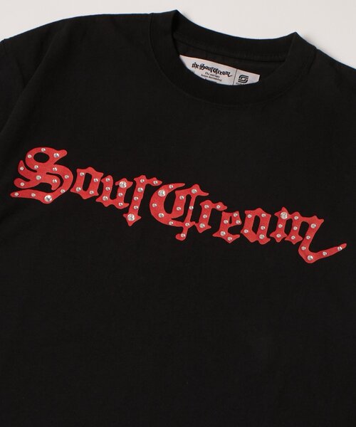 Sourcream(サワークリーム)の「【Sourcream】ラインストーンTシャツ(Tシャツ/カットソー・レディース・ブラック/チャコールグレー・MEDIUM/SMALL)」の6枚目の写真