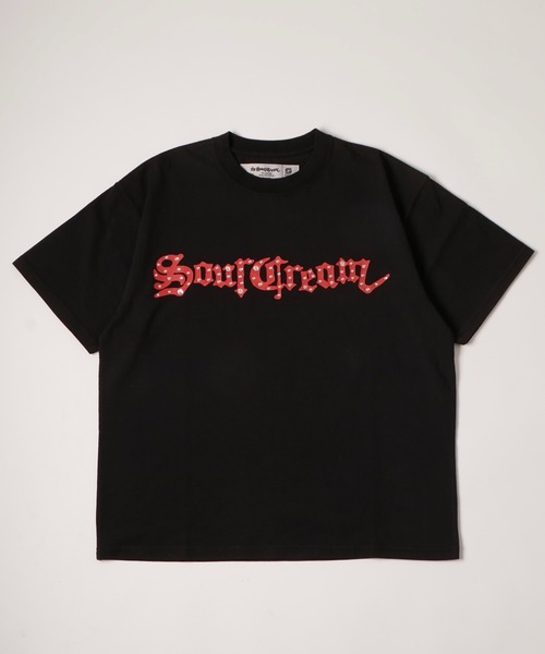 Sourcream(サワークリーム)の「【Sourcream】ラインストーンTシャツ(Tシャツ/カットソー・レディース・ブラック/チャコールグレー・MEDIUM/SMALL)」の3枚目の写真