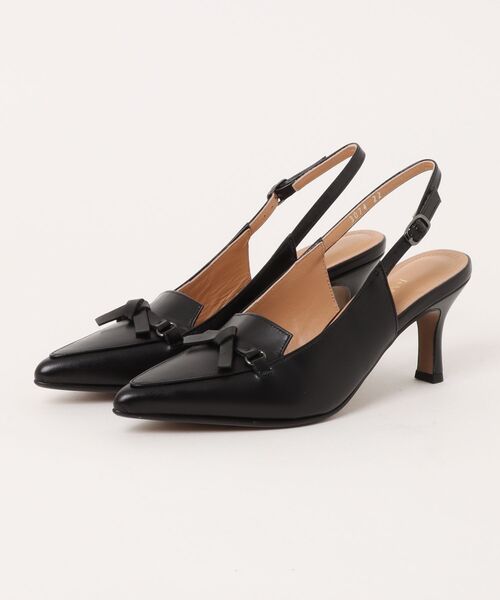 J&M Davidson(ジェイアンドエムデヴィッドソン)の「ポインテッドトゥバックストラップパンプス(パンプス・レディース・ブラック/ベージュ・22.0cm/22.5cm/23.0cm/23.5cm/24.0cm/24.5cm)」の1枚目の写真