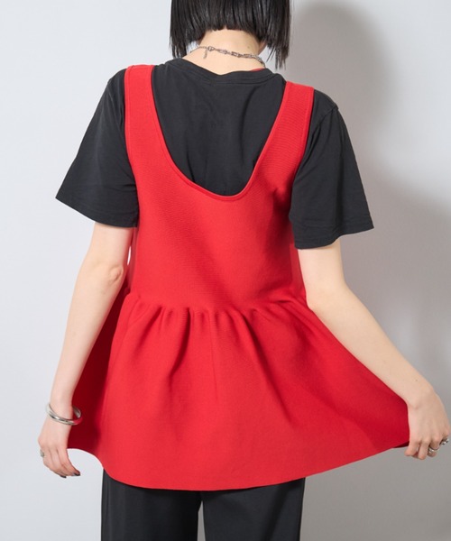deux amour(ドゥーザムール)の「ペプラムチュニック(チュニック・レディース・ブラック/レッド・M~L)」の18枚目の写真