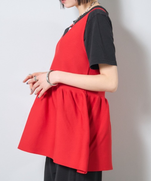 deux amour(ドゥーザムール)の「ペプラムチュニック(チュニック・レディース・ブラック/レッド・M~L)」の16枚目の写真
