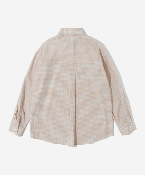 KIJIKO(キジコ)の「ke204-Overfit Check Shirt Gray Beige(シャツ/ブラウス・レディース・サンドベージュ・FREE)」の3枚目の写真