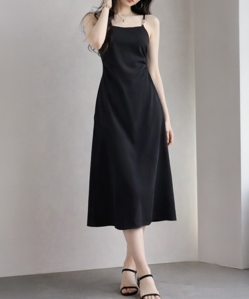 SallyLunn（サリーラン）の「シンプルキャミソールロングワンピース（ワンピース・レディース・ブラック・LARGE/X-LARGE/MEDIUM）」の2枚目の写真