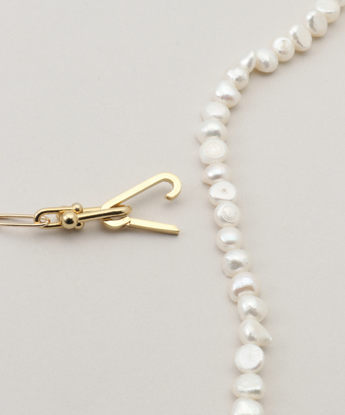 IENA(イエナ)の「EO/イオ PEARL&PC CHAIN NECKLACE WITH ONYX ネックレス BO26SS-08(ネックレス・レディース・ホワイト・FREE)」の4枚目の写真