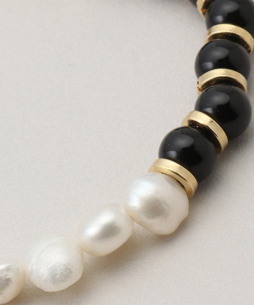 IENA(イエナ)の「EO/イオ PEARL&PC CHAIN NECKLACE WITH ONYX ネックレス BO26SS-08(ネックレス・レディース・ホワイト・FREE)」の5枚目の写真