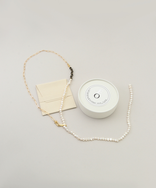 IENA(イエナ)の「EO/イオ PEARL&PC CHAIN NECKLACE WITH ONYX ネックレス BO26SS-08(ネックレス・レディース・ホワイト・FREE)」の6枚目の写真