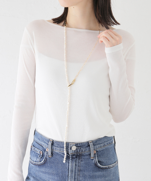 IENA(イエナ)の「EO/イオ PEARL&PC CHAIN NECKLACE WITH ONYX ネックレス BO26SS-08(ネックレス・レディース・ホワイト・FREE)」の7枚目の写真