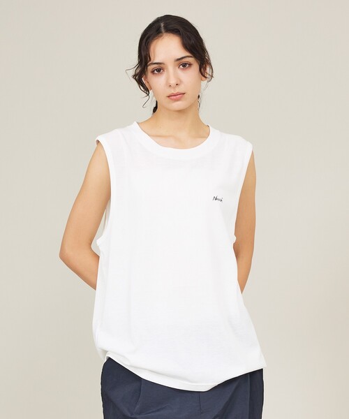 NANGA(ナンガ)の「【NANGA/ナンガ】DRY MIX TANK TOP /ロゴプリント 吸汗速乾性 /タンクトップ/ユニセックス(タンクトップ・メンズ・ブラック/レッド系その他/ホワイト・XL/L/M)」の2枚目の写真