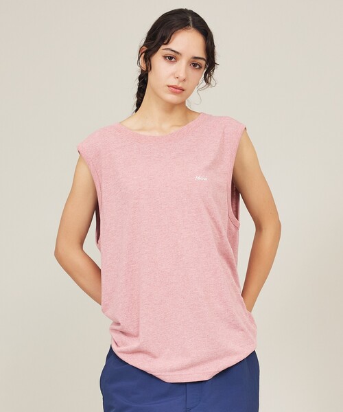 NANGA(ナンガ)の「【NANGA/ナンガ】DRY MIX TANK TOP /ロゴプリント 吸汗速乾性 /タンクトップ/ユニセックス(タンクトップ・メンズ・ブラック/レッド系その他/ホワイト・XL/L/M)」の1枚目の写真