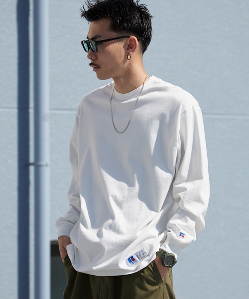 Russell Athletic(ラッセルアスレティック)の「RUSSELL ATHLETIC / ラッセルアスレティック Campus Jersey L/S 長袖Tシャツ ロンT カジュアル ストリート シンプル 定番 秋 秋服 2026年秋冬(Tシャツ/カットソー・メンズ・ホワイト/ブラック/ネイビー・M/L/XL)」の2枚目の写真