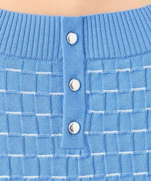 MK MICHEL KLEIN（エムケーミッシェルクラン）の「ブロック調クロップド丈ニット/UVカット/洗える（ニット/セーター・レディース・ホワイト/イエロー/ブルー・38）」の8枚目の写真