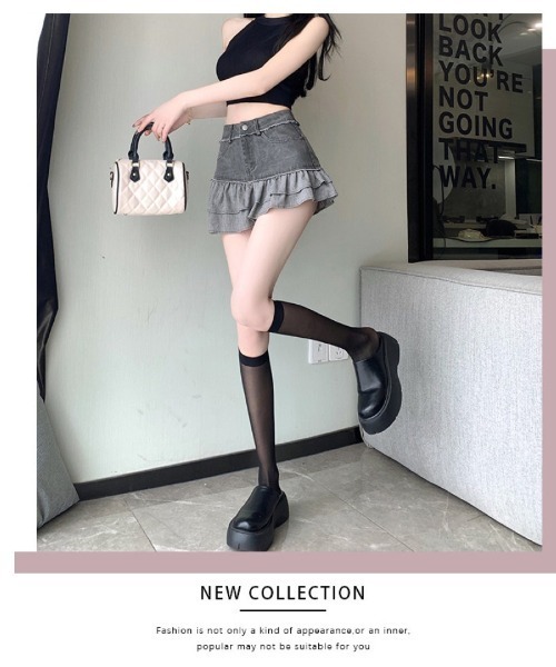 Ritzy(リッツィー)の「フリルデニムミニスカート(スカート・レディース・カーキ/グレー・L/M)」の12枚目の写真