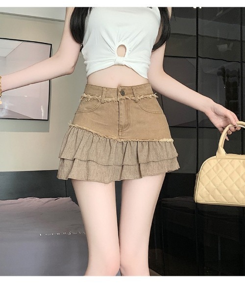 Ritzy(リッツィー)の「フリルデニムミニスカート(スカート・レディース・カーキ/グレー・L/M)」の18枚目の写真
