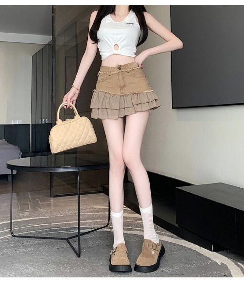 Ritzy(リッツィー)の「フリルデニムミニスカート(スカート・レディース・カーキ/グレー・L/M)」の19枚目の写真