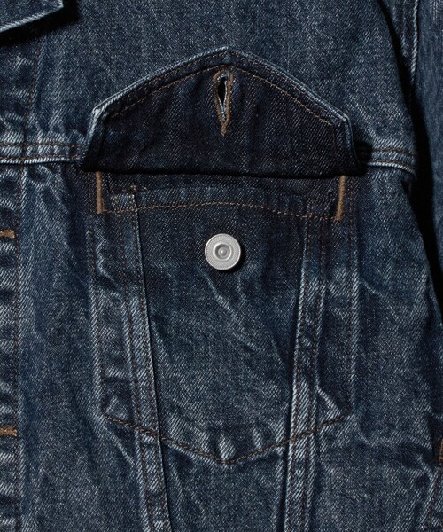 6(ロク)の「<timemachine>CHEMICAL G JACKET/ジャケット(デニムジャケット・レディース・ブラック・S/M)」の6枚目の写真