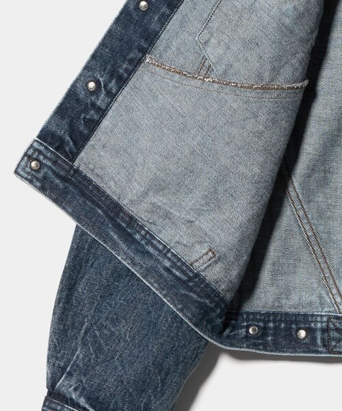 6(ロク)の「<timemachine>CHEMICAL G JACKET/ジャケット(デニムジャケット・レディース・ブラック・S/M)」の9枚目の写真