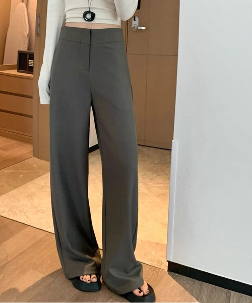 shyam inspiration(シャムインスピレーション)の「シンプルワイドスラックス(スラックス・レディース・ベージュ/チャコールグレー/ブラック・M/L)」の13枚目の写真
