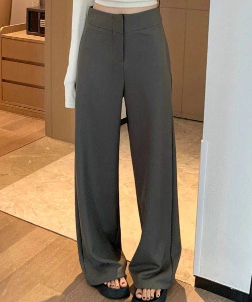 shyam inspiration(シャムインスピレーション)の「シンプルワイドスラックス(スラックス・レディース・ベージュ/チャコールグレー/ブラック・M/L)」の12枚目の写真